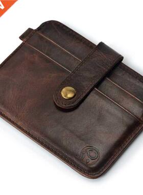 Men Genuine Leather Slim Wallet Male Small Purse Mini Money