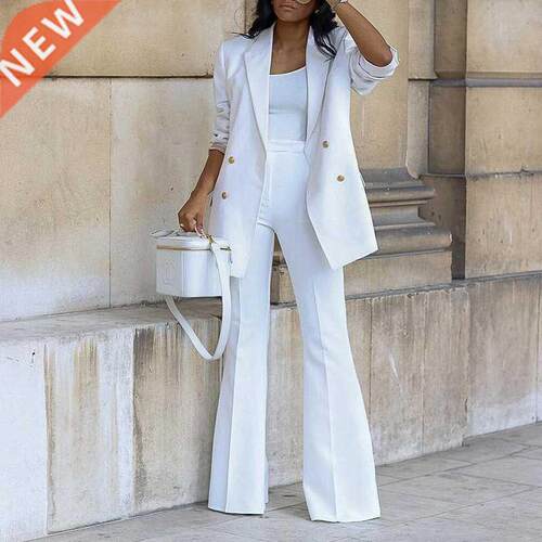 Autumn Winter New Women Blazer and Guard Pants Sets Two Piec