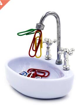 Washbasin Paper Clips Holder Container Magnetics Dollhouse F