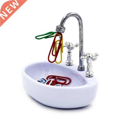 Washbasin Paper Clips Holder Container Magnetics Dollhouse F