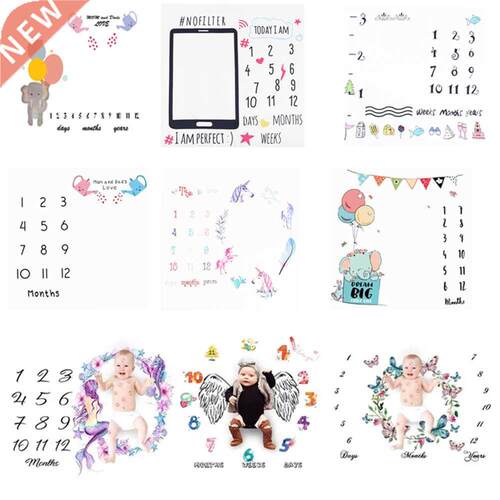 Cartoon Pattern Infant Baby Milestone Photo Props Background