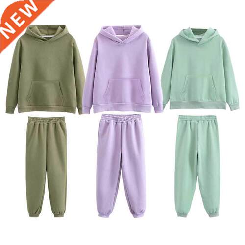 1-8Y Children Girl Boy Cotton Clothes Set Hoodie Pullover Sw