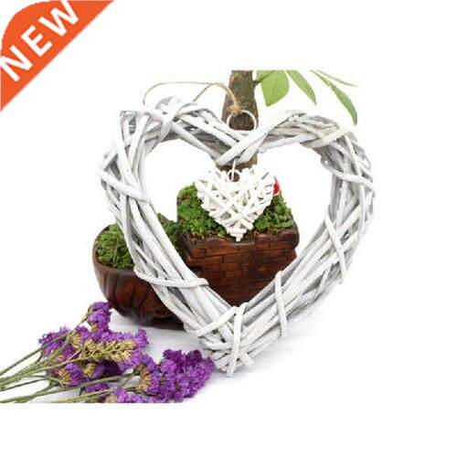 Romantic Wicker Rattan Hanging Heart Wreath Wedding Love