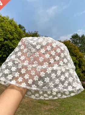 MueRaa Lace Flower Fashion Women Girls Buckets Caps Korean S