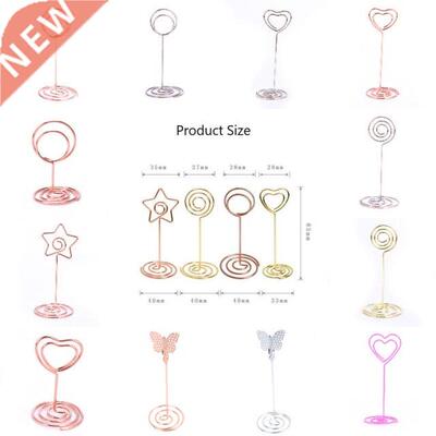 1PC Various Shapes Place Card Holder Metallic Table Number S