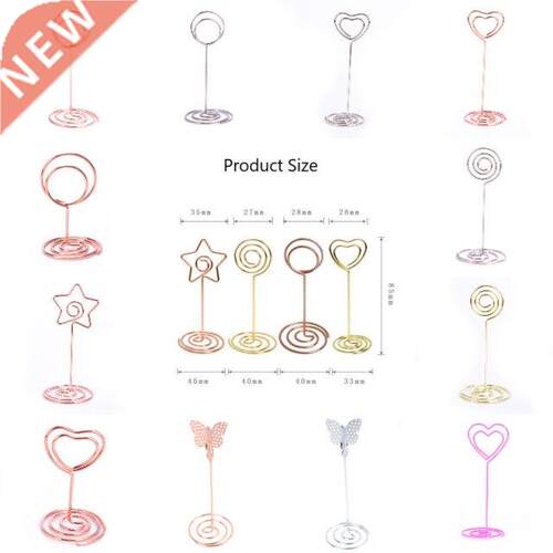 1PC Various Shapes Place Card Holder Metallic Table Number S