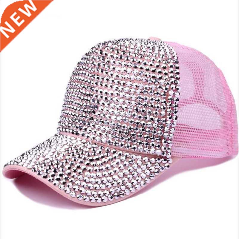 Rhinestones luxury pearl Sequins Baseball Cap For Women Summ