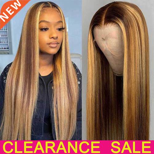 Straight Lace Front Wig 30In Highlight Wig Human Hair Bone S