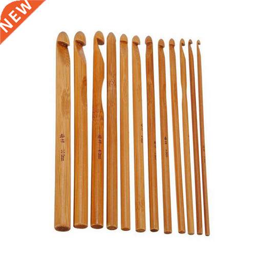3-10mm 12pcs Bamboo Crochet Hook Set  Knitting Needles Ha