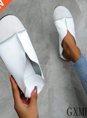 2021 Leather Shoes Moccasin Shoes Mom Loafers Soft Sole Casu