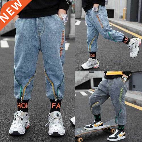 Kids Boys Jeans Autumn Cargo Pants Winter Velvet Warm Casual