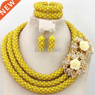 Fashionable Nigerian Wedding African Crystal Beads Jewelry S