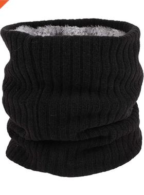 Unisex Winter hiking cycling Scarf with Faux Fur knit Neck W