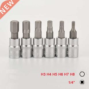 6pcs 1/4 Inch Hex Bit Socket Set Allen Key Spline Bits H3 H
