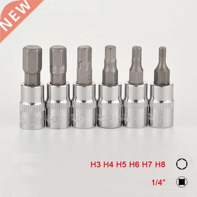 6pcs 1/4 Inch Hex Bit Socket Set Allen Key Spline Bits H3 H
