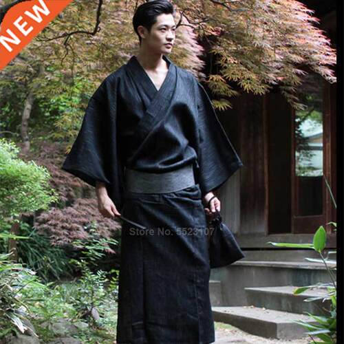 Traditional Japanese Kimono Yukata Mens 95% Cotton Dressing