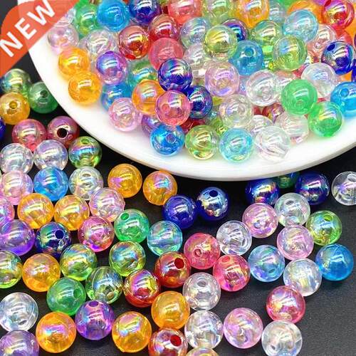 4/6/810mm AB Color Loose Spacer Round Acrylic Beads for Hand
