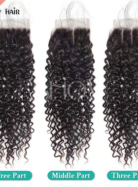 4*4 kinky curly Lace closure Water Wave Bundles Remy Hair