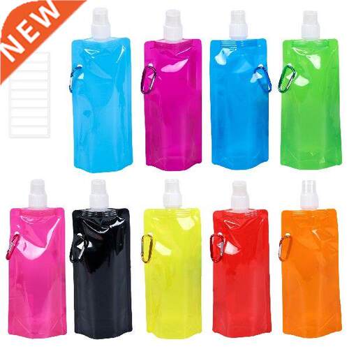 9Pcs 480ml Foldable Water Bottle Collapsble Stand-up