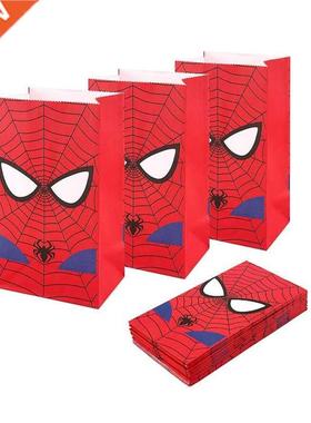 12pcs Spiderman Gift Bag Candy Loot Bag Cartoon Theme Party