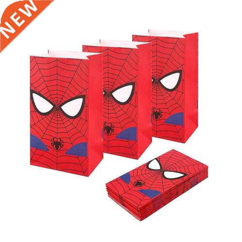 12pcs Spiderman Gift Bag Candy Loot Bag Cartoon Theme Party