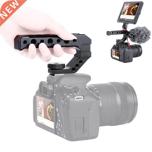 Aluminum DSLR Top Handle Grip w Cold Shoe Mount 1/4'' 3/8''