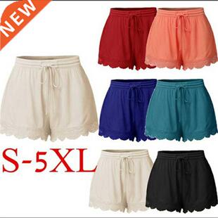 Shorts Women 2022 Summer Explosion Solid Color Lace Female S