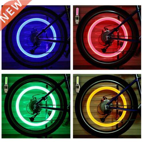 2PCS Bicycle LED Light Tire Valve Cap Bicycle Flash Light Mo