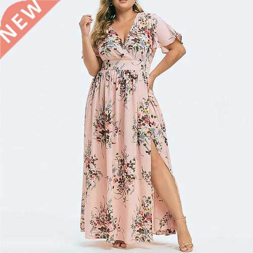 L-5xl plus size Fat MM printed ladies dress大码印花连衣裙