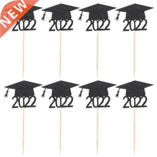 24Pcs Graduation Cap Cake Toppers Fruit Picks Food Sticks