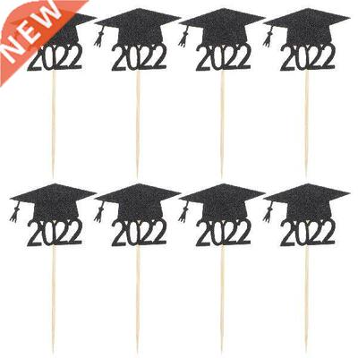 24Pcs Graduation Cap Cake Toppers Fruit Picks Food Sticks