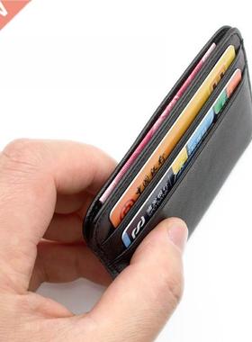 New Slim 100% Sheepskin Genuine Leather Men's Wallet Male Th