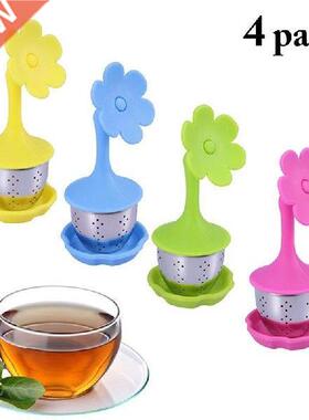 4pcs Reusable Stainless Steel Flower Shape Tea Infuser Tea