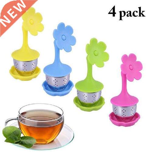 4pcs Reusable Stainless Steel Flower Shape Tea Infuser Tea