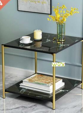 Small Round lron Tea Table Simple Creative Double Layer
