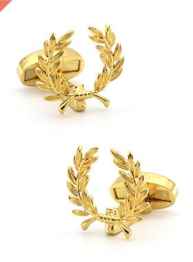 Men's Designer Brnd Cufflinks Golden Color Whet Spike Desi
