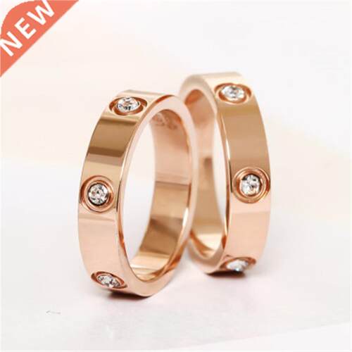 ndy Stainless Steel Rose Gold Color Love Ring for Women Men