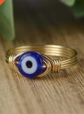 Evil Devil's Eye Ring Handmade Copper Wire Ring For Women Eg