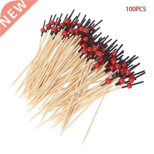 100pcs Beads Bamboo Cocktail Picks Food Sticks Disposable To