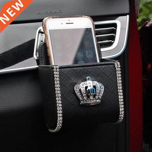 Crystal Diamond Crown Car Outlet Air Vent Trash Box for Auto