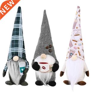 Coffee Gnomes Decoration, Handmade Faceless Doll Rudolph Plu