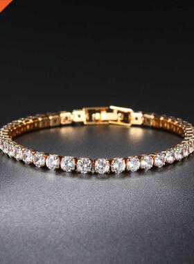 ZHOUYANG Tennis Bracelets For Women Simple Luxury Round Crys
