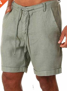 2022 New Men's Casual Faion Flax High Quality orts Linen