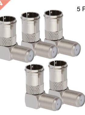 5 Pcs 90 Degree Right Angled TV Aerial Cable Connector RF Co