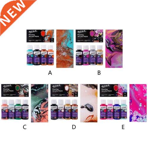 4Pcs 60ML Pigment Acrylic Paint Set Fluid Marbling Paint Acr