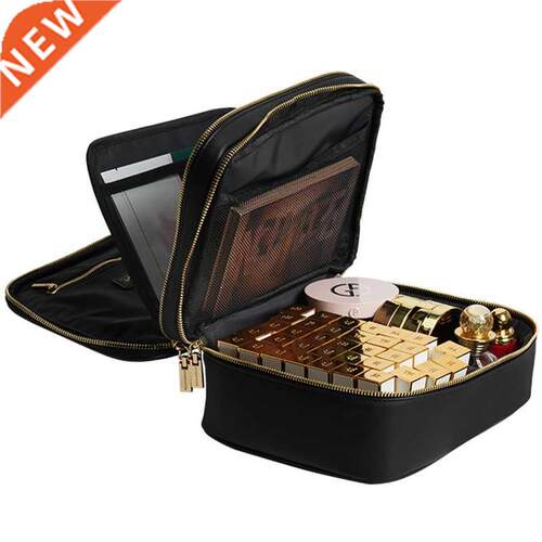 Rownyeon Custom Pu Leather Cosmetic Bag Double-Layer Makeup