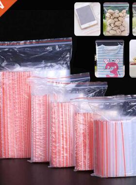 100pcs Multiple Sizes Small Zip Plastic Bags Reclosable Tran