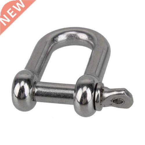 M6x38mm Straight D-Shackle, Short, Stainless Steel AISI 316