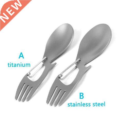 OOTDTY Hot Sell Titanium Camping Tableware Fork Spoon