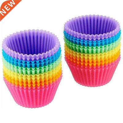 24Pc/Set Silicone Cake Mold Round Shaped Muffin Cupcake Baki